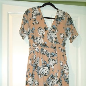 Floral High Split Dress